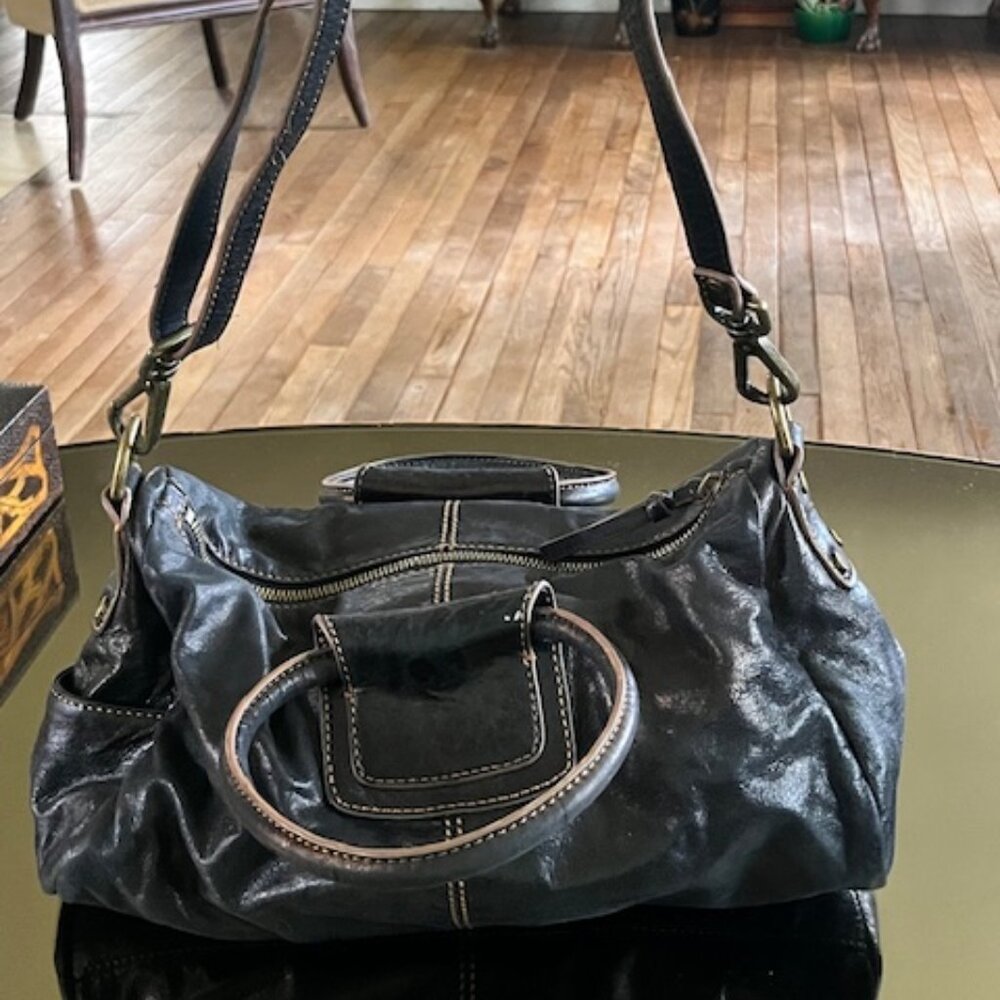 HOBO Leather Satchel-Black